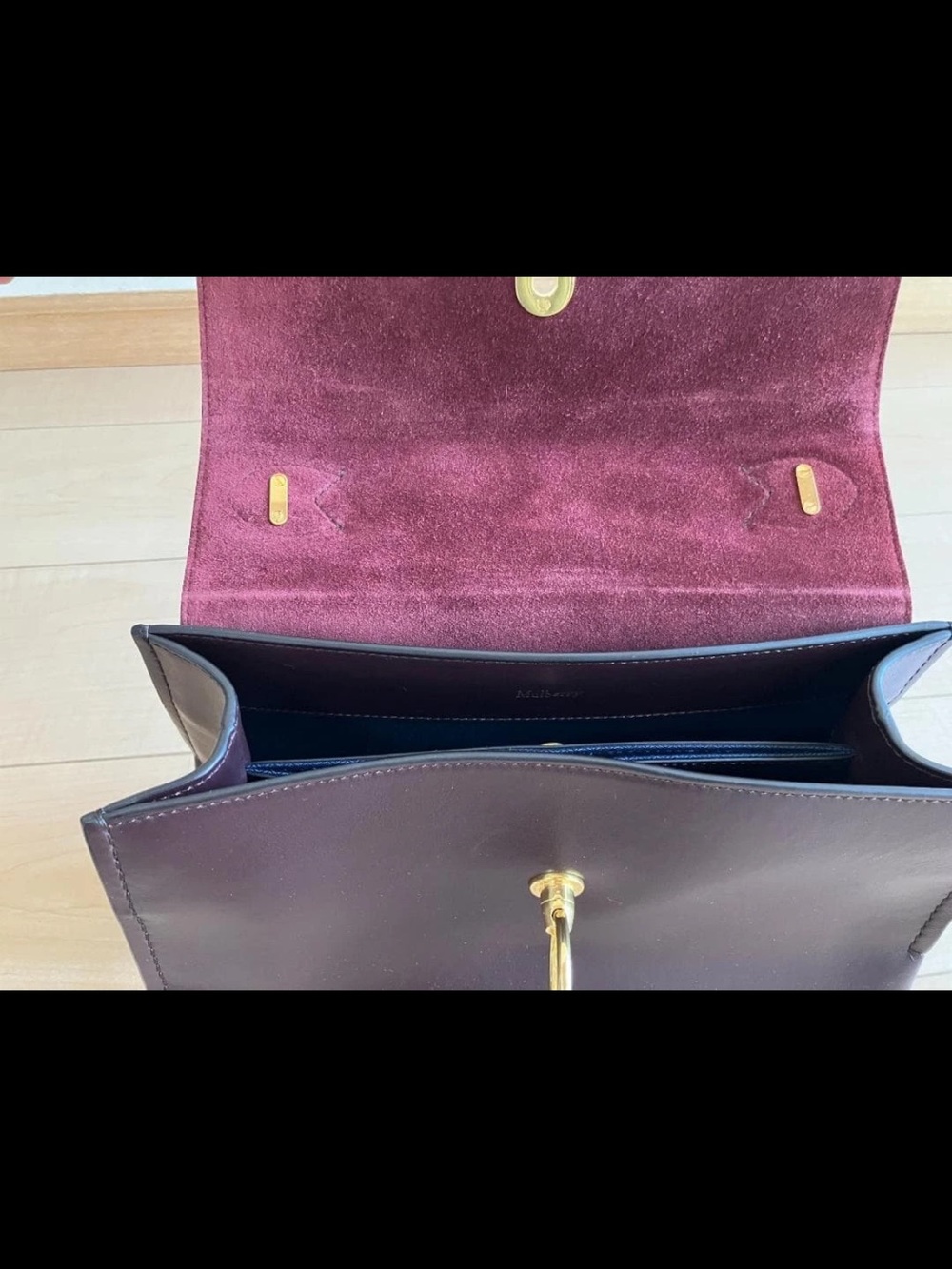 Mulberry Chocolate Brown Leather Top-Handle Satchel with Gold Hardware - Picture 7 of 15